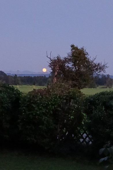 Mondaufgang bei Vollmond um ca 21:30 Uhr.
Die Berge am Horizont gehören zur Nagelfluhkette. Der Mond steht direkt über dem Hoch-Hädrich.
