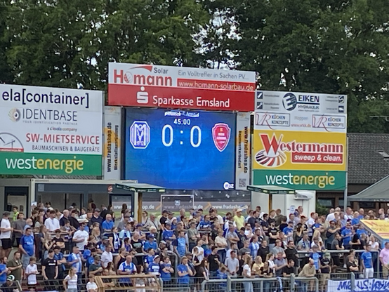 Meppen gegen Flensburg 0:0 Halbzeit 