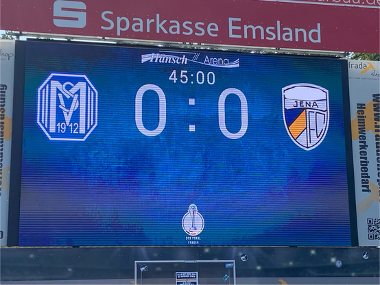 SV Meppen gegen FC Jena 1:1 Halbzeit