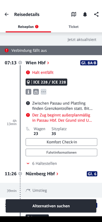 DB Navigator App für meine Heimreise aus Wien. Der Zug fährt ab Passau.
Vielen Dank für ihre Reise mit der DB.

Wie zur Hölle komm ich nach fucking Passau ihr Flachpfeifen?!

