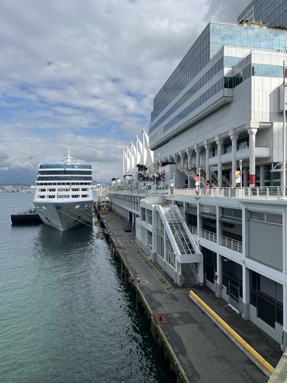 Vancouver Port with a Cruise ship at the docks